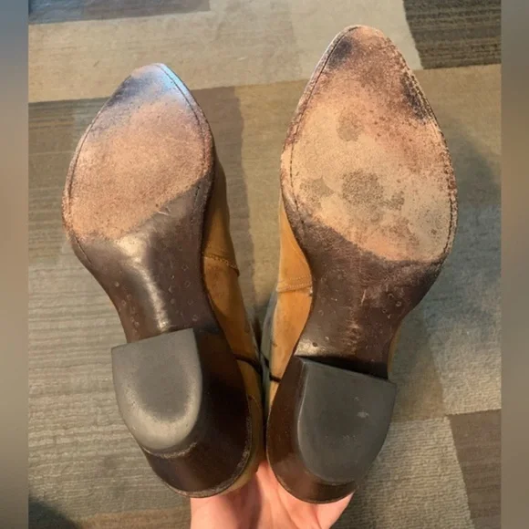 Tony Lama Cowboy Cowgirl Western Boots Leather Embroidered Brown Tan Size 8.5M - Picture 8 of 12